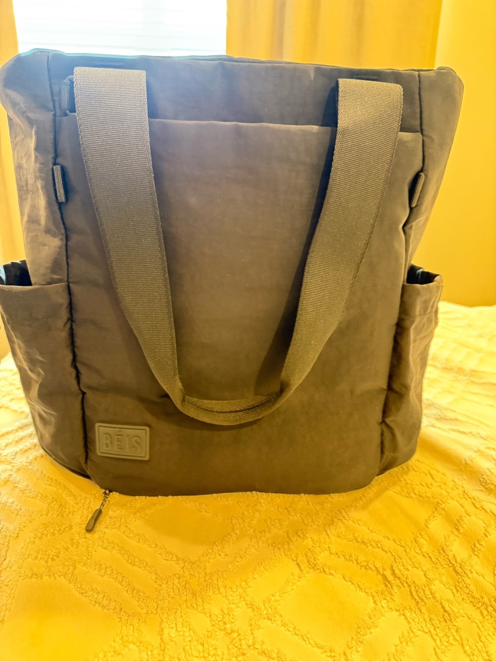 BEIS Black Laptop Tote with Side Pockets